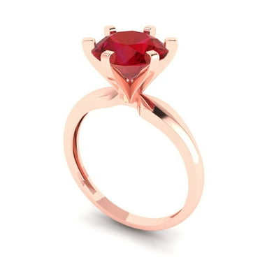 2.5 ct Brilliant Round Cut VVS1 Pink Tourmaline 14k Rose Solid Gold Solitaire Wedding Bridal Anniversary Engagement Ring size 6.25