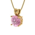 thumbnail image 1 of 2.5 cctw Simulated Pink Diamond Yellow Gold Plated Pendant with 18" Box Chain (9mm, Round Cut), 1 of 7