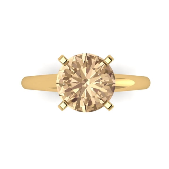 Solitaire Engagement Ring for Women - 2.5ct Yellow Moissanite in 18K Yellow Gold Promise Ring