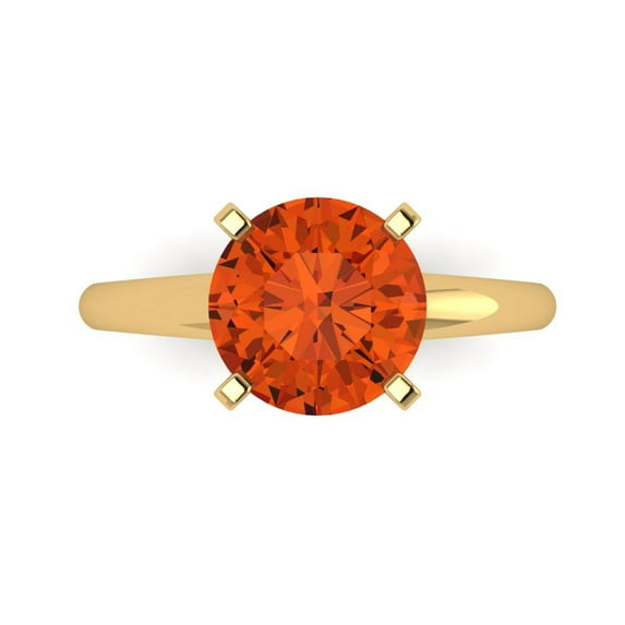 Solitaire Engagement Ring for Women - 2.5ct Simulated Red Diamond in 14K Yellow Gold Promise Ring