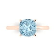 thumbnail image 1 of 2.5 ctw Solitaire Anniversary Ring for Women | Cushion Cut Natural Aquamarine | Hyperallergenic Solid 18K Rose Gold, 1 of 5