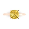 thumbnail image 1 of Clara Pucci 14K Rose Gold Solid Gold Citrine Solitaire Anniversary Ring for Women - 2.5 cttw Cushion Cut, 1 of 7