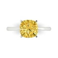 thumbnail image 1 of 2.5 ctw Solitaire Anniversary Ring for Women | Cushion Cut Natural Citrine | Hyperallergenic Solid 14K White Gold, 1 of 5