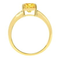 2.5 ct Cushion Cut Natural Citrine Solitaire Engagement Ring for Women in 18K Yellow Gold