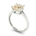 thumbnail image 1 of 2.5 ct Brilliant Cushion Cut VVS1 Natural Morganite 14k White Solid Gold Solitaire Wedding Bridal Anniversary Engagement Ring size 6.25, 1 of 7