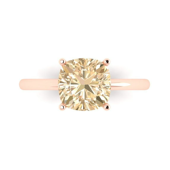2.5 ct Cushion Cut Natural Morganite Solitaire Engagement Ring for Women in 18K Rose Gold