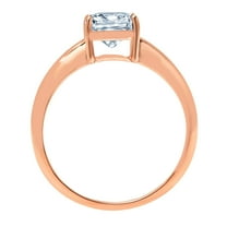 2.5 ct Cushion Cut Natural Sky Blue Topaz Solitaire Engagement Ring for Women in 18K Rose Gold