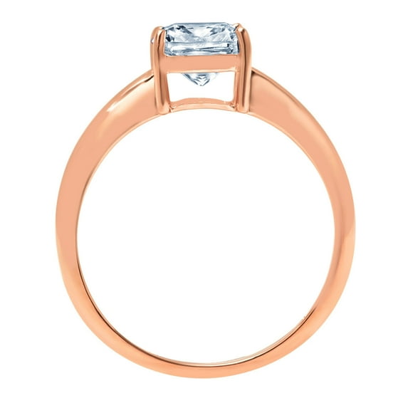 2.5 ct Cushion Cut Natural Swiss Blue Topaz Solitaire Engagement Ring for Women in 18K Rose Gold