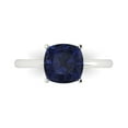 thumbnail image 1 of Clara Pucci 14K White Gold 2.5ct BlueSapphire Solitaire Ring for Women, 1 of 7