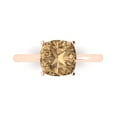 thumbnail image 1 of 2.5 ct Cushion Cut Simulated Champagne Diamond Solitaire 18K Rose Gold Womens Engagement Ring, 1 of 5