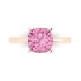 thumbnail image 1 of Clara Pucci 14K Rose Gold 2.5ct Pink Solitaire Ring for Women, 1 of 7