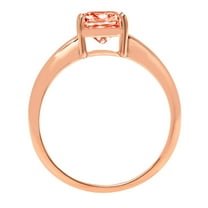 2.5 ct Cushion Cut Simulated Red Diamond Solitaire Engagement Ring for Women in 18K Rose Gold