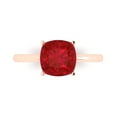 thumbnail image 1 of Clara Pucci 14K Rose Gold 2.5ct Ruby Solitaire Ring for Women, 1 of 7