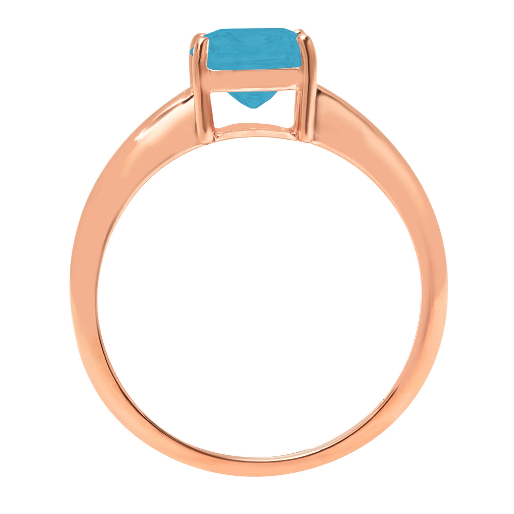 2.5 ct Cushion Cut Simulated Turquoise Solitaire Engagement Ring for ...