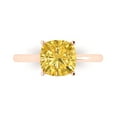 thumbnail image 1 of Clara Pucci 14K Rose Gold 2.5ct Yellow Solitaire Ring for Women, 1 of 7
