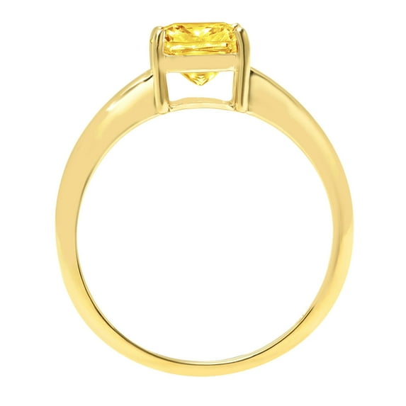 2.5 ct Cushion Cut Simulated Yellow Diamond Solitaire Engagement Ring for Women in 14K Yellow Gold