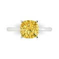 thumbnail image 1 of 2.5 ct Cushion Cut Simulated Yellow Diamond Solitaire Engagement Ring for Women in 18K White Gold, 1 of 5