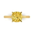 thumbnail image 1 of 2.5 ct Cushion Cut Simulated Yellow Diamond Solitaire Engagement Ring for Women in 18K Yellow Gold, 1 of 5