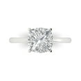 thumbnail image 1 of 2.5 ct Cushion Cut White Sapphire Solitaire 18K White Gold Womens Engagement Ring, 1 of 5