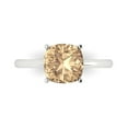thumbnail image 1 of 2.5 ct Cushion Cut Yellow Moissanite Solitaire 14K White Gold Womens Engagement Ring, 1 of 6