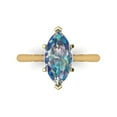 thumbnail image 1 of 2.5 ct Marquise Cut Blue Moissanite Solitaire Engagement Ring for Women in 18K Yellow Gold, 1 of 1