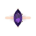 thumbnail image 1 of Clara Pucci 14K Rose Gold Solid Gold Amethyst Solitaire Anniversary Ring for Women - 2.5 cttw Marquise Cut, 1 of 7