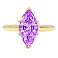 thumbnail image 1 of 2.5 ct Marquise Cut Natural Amethyst Solitaire 18K Yellow Gold Womens Engagement Ring, 1 of 3