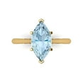thumbnail image 1 of 2.5 ctw Solitaire Anniversary Ring for Women | Marquise Cut Natural Aquamarine | Hyperallergenic Solid 18K Yellow Gold, 1 of 5