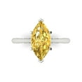 thumbnail image 1 of 2.5 ct Marquise Cut Natural Citrine Solitaire 14K White Gold Womens Engagement Ring, 1 of 5