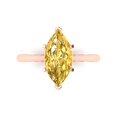 thumbnail image 1 of 2.5 ct Marquise Cut Natural Citrine Solitaire 18K Rose Gold Womens Engagement Ring, 1 of 5