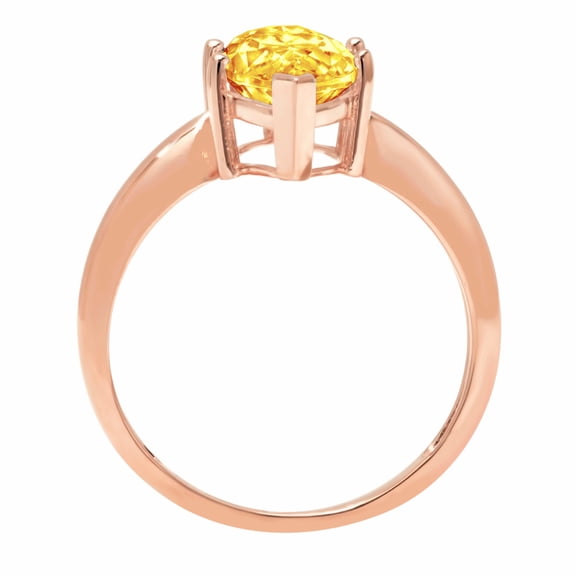 2.5 ct Marquise Cut Natural Citrine Solitaire Engagement Ring for Women in 18K Rose Gold