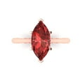 thumbnail image 1 of Clara Pucci 14K Rose Gold Solid Gold Garnet Solitaire Anniversary Ring for Women - 2.5 cttw Marquise Cut, 1 of 7