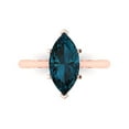 thumbnail image 1 of Clara Pucci 14K Rose Gold 2.5ct LondonBlueTopaz Solitaire Ring for Women, 1 of 7