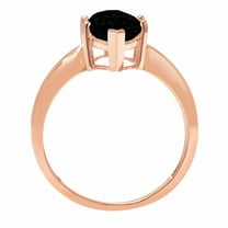 2.5 ct Marquise Cut Natural Onyx Solitaire Engagement Ring for Women in 18K Rose Gold