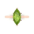 thumbnail image 1 of 2.5 ct Marquise Cut Natural Peridot Solitaire 18K Rose Gold Womens Engagement Ring, 1 of 5