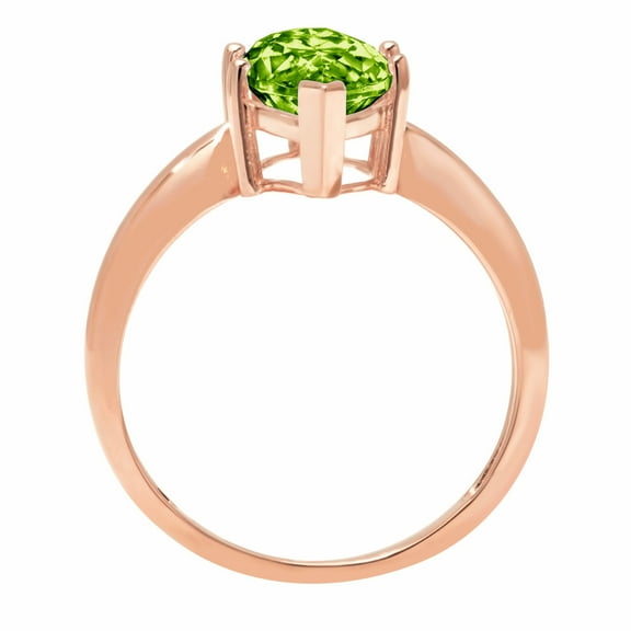 2.5 ct Marquise Cut Natural Peridot Solitaire Engagement Ring for Women in 18K Rose Gold