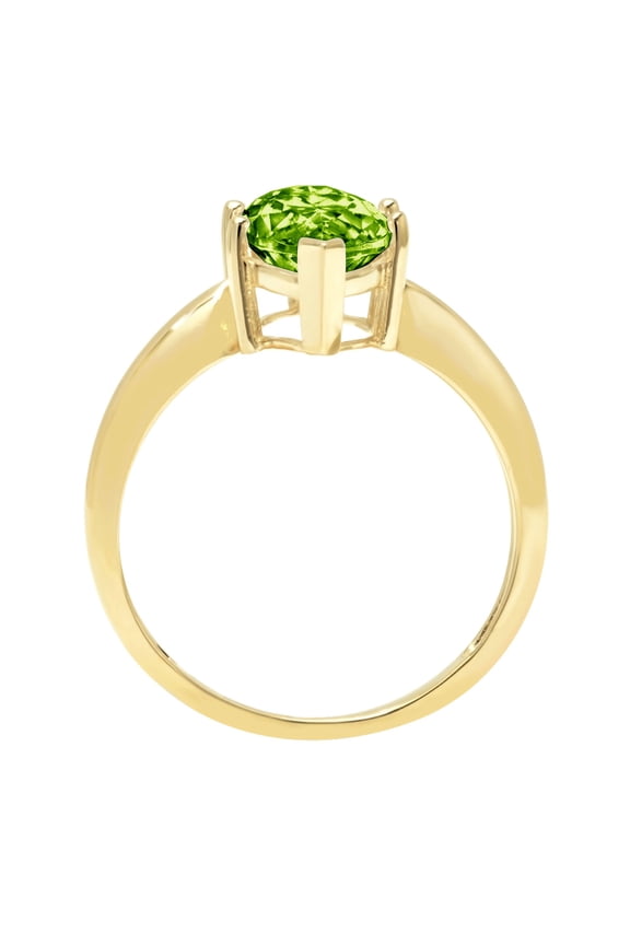2.5 ct Marquise Cut Natural Peridot Solitaire Engagement Ring for Women in 18K Yellow Gold