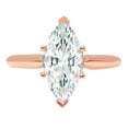 thumbnail image 1 of 2.5 ct Marquise Cut Real Genuine Natural Diamond SI1-SI2 J-K 18K Rose Gold Solitaire Promise Wedding Statement Engagement Designer Ring size 4.5, 1 of 7