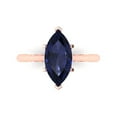 thumbnail image 1 of 2.5 ct Marquise Cut Simulated Blue Sapphire Solitaire Engagement Ring for Women in 18K Rose Gold, 1 of 5