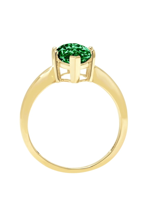 2.5 ct Marquise Cut Simulated Emerald Solitaire Engagement Ring for Women in 18K Yellow Gold