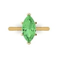 thumbnail image 1 of Clara Pucci 14K Yellow Gold Solid Gold Green Solitaire Anniversary Ring for Women - 2.5 cttw Marquise Cut, 1 of 7