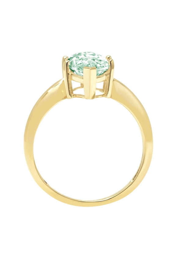 2.5 ct Marquise Cut Simulated Green Diamond Solitaire Engagement Ring for Women in 18K Yellow Gold
