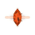 thumbnail image 1 of 2.5 ctw Solitaire Anniversary Ring for Women | Marquise Cut Simulated Red Diamond | Hyperallergenic Solid 18K Rose Gold, 1 of 5