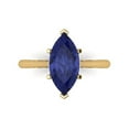 thumbnail image 1 of 2.5 ctw Solitaire Anniversary Ring for Women | Marquise Cut Simulated Tanzanite | Hyperallergenic Solid 14K Yellow Gold, 1 of 5