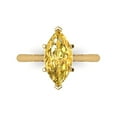 thumbnail image 1 of 2.5 ctw Solitaire Anniversary Ring for Women | Marquise Cut Simulated Yellow Diamond | Hyperallergenic Solid 18K Yellow Gold, 1 of 5