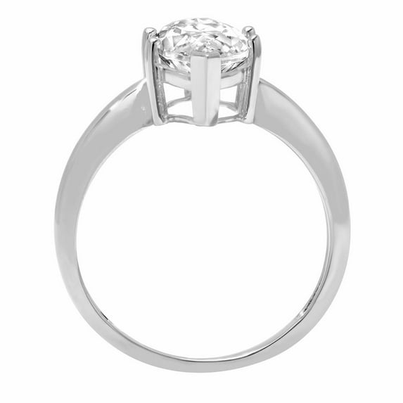 2.5 ct Marquise Cut White Sapphire Solitaire Engagement Ring for Women in 18K White Gold