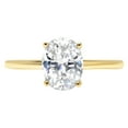 thumbnail image 1 of 2.5 ct Oval Cut Genuine Cultured Diamond SI1-SI2 G-H 14K Yellow Gold Solitaire Promise Wedding Statement Engagement Designer Ring size 5, 1 of 7