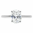 thumbnail image 1 of 2.5 ct Oval Cut Genuine Cultured Diamond SI1-SI2 J-K 18K White Gold Solitaire Promise Wedding Statement Engagement Designer Ring size 7, 1 of 7