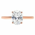 thumbnail image 1 of 2.5 ct Oval Cut Genuine Cultured Diamond VS1-VS2 I-J 14K Rose Gold Solitaire Promise Wedding Statement Engagement Designer Ring size 9, 1 of 7