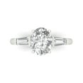 thumbnail image 1 of Clara Pucci 14K White Gold Solid Gold Moissanite Three-Stone Anniversary Ring for Women - 2.5 cttw Oval Cut, 1 of 7